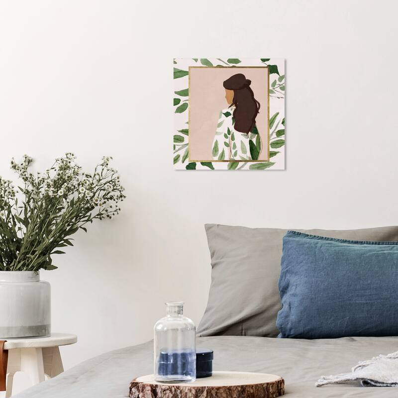 Wynwood Studio Canvas Fashion and Glam Palette of Foliage White and Dark Green Modern & Contemporary Wall Art Canvas Print - 12 x 12