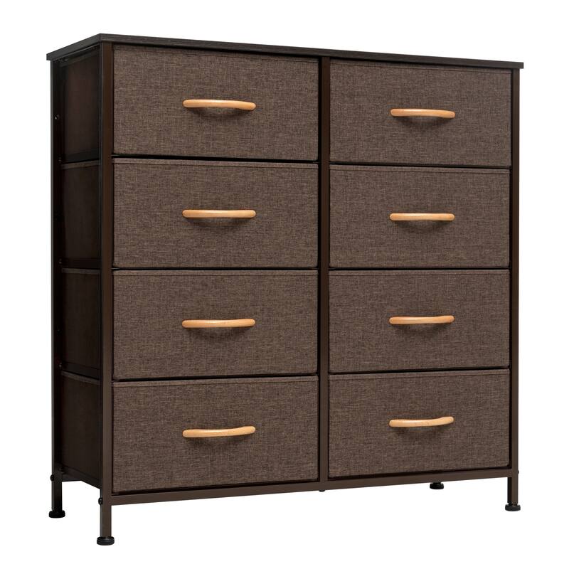 8 Drawers Vertical Dresser Storage Tower Organizer Unit for Bedroom - Brown - 8-drawer