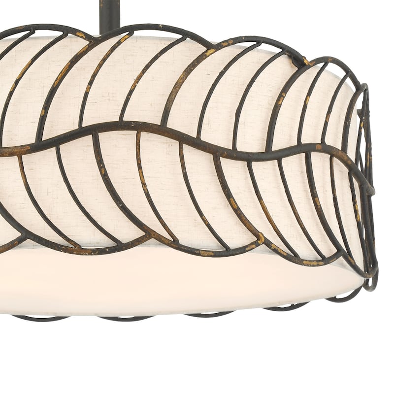 Wry Lighting Simbolo 5-light Pendant in Antique Black Iron