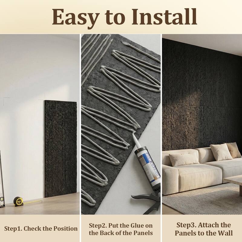 4Pcs 48"x24" 3D Faux Stone Wall Panels Imitation Decorative Wall Tiles for Interior Wall Decor