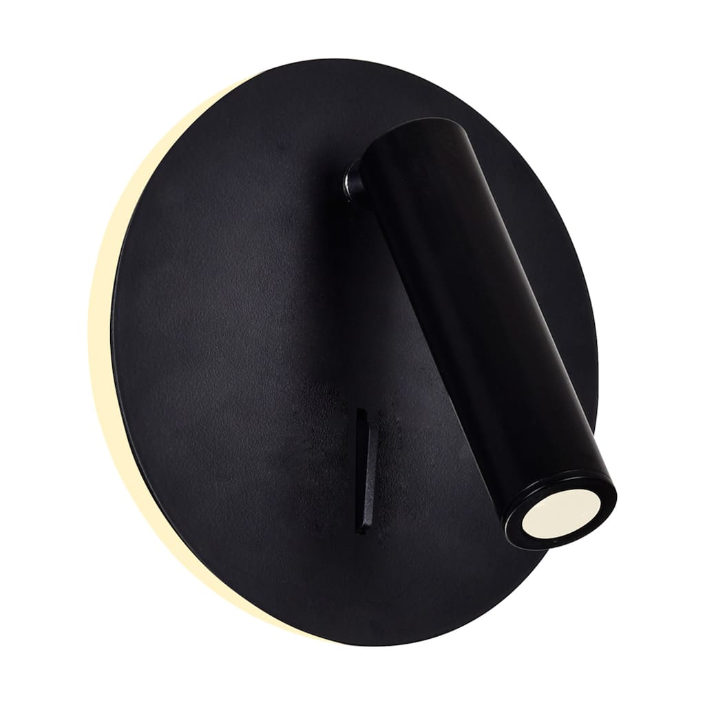 Private I Integrated LED Adjustable Round Matte Black Wall Sconce - Matte Black