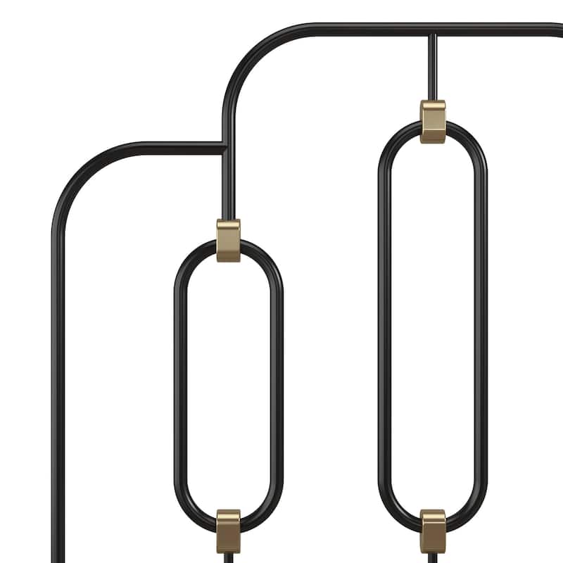 Vintage Metal Bed with Adjustable Height and Gold Detailing