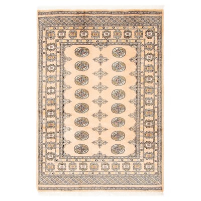 ECARPETGALLERY Hand-knotted Finest Peshawar Bokhara Beige Wool Rug - 4'1 x 5'11