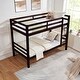 preview thumbnail 24 of 41, Twin over Twin Wooden Bunk Bed,High Guardrail,Ladder,Kids Teens,Dorm