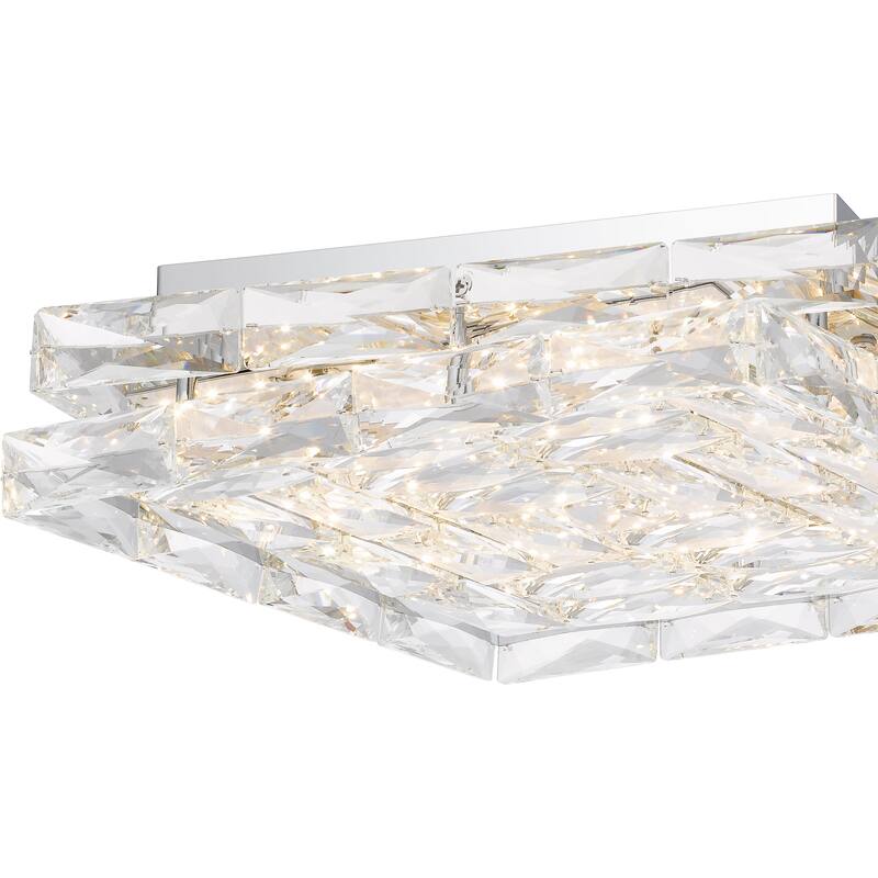 Milania Integrated LED Polished Chrome Flush Mount Light