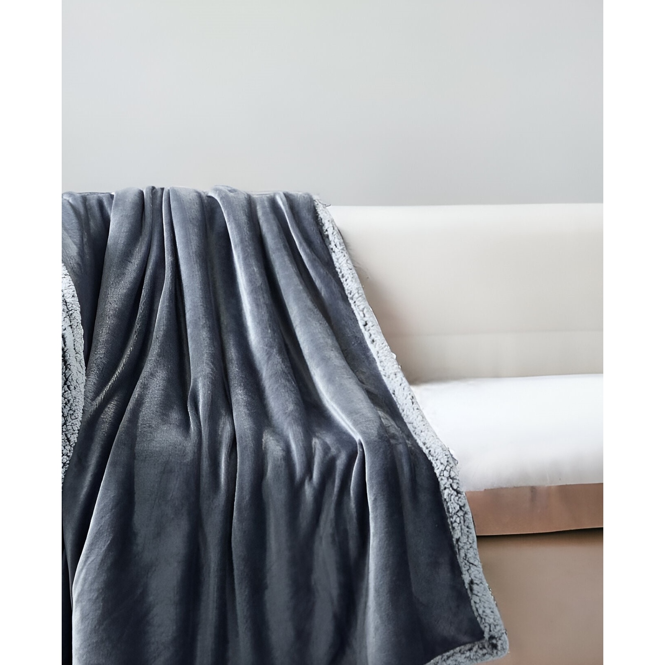 80 X 60 Dark Slate Gray Knitted Polyester Plush Throw Blanket
