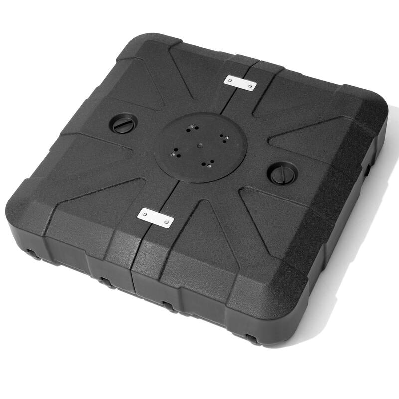 11 ft Solar Powered LED Aluminum Patio Cantilever Umbrella 360-degree Rotation with Weights Base