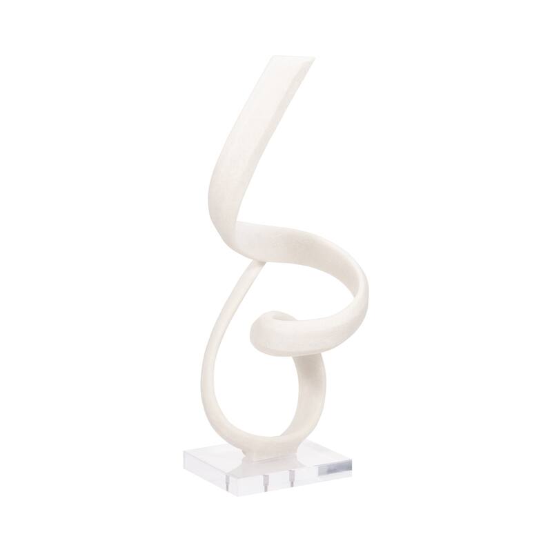 Sagebrook Home's 27" Kassani Oversized Quartz-effect Resin Statuary in White - Acrylic Decorative Object - 11" x 10" x 27"