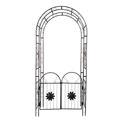 Metal Garden Arch with doors Garden Arbor