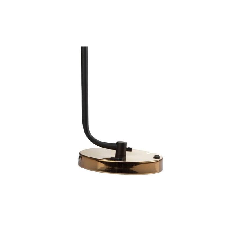 Luxury Look Contemporary 1pc Table Lamp Black Metal Shade Circular Metal Base Lamp