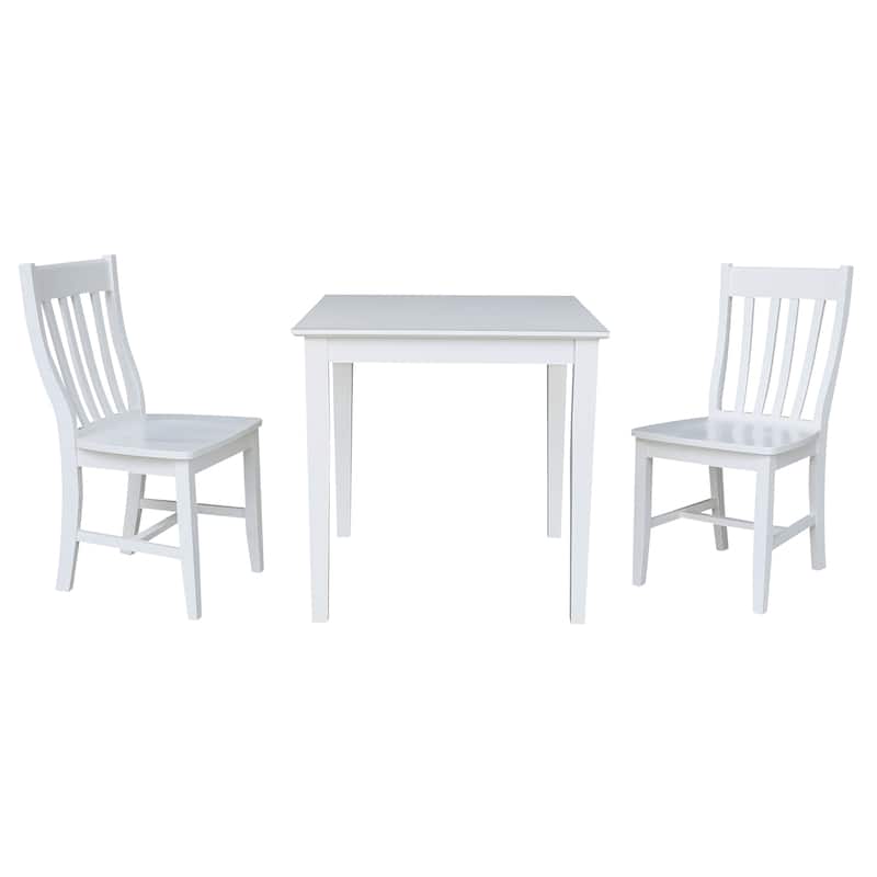 30" x 30" Dining Table with 2 Chairs - 3 Piece Set