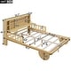 preview thumbnail 6 of 12, Full Size Car Bed with Bear Headboard, USB, LED, and Hidden Storage, Natural