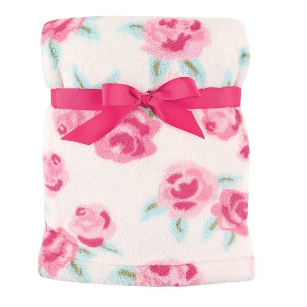 slide 1 of 1, Hudson Baby Infant Girl Super Plush Blanket, Rose, One Size - Rose - One Size One Size - Rose