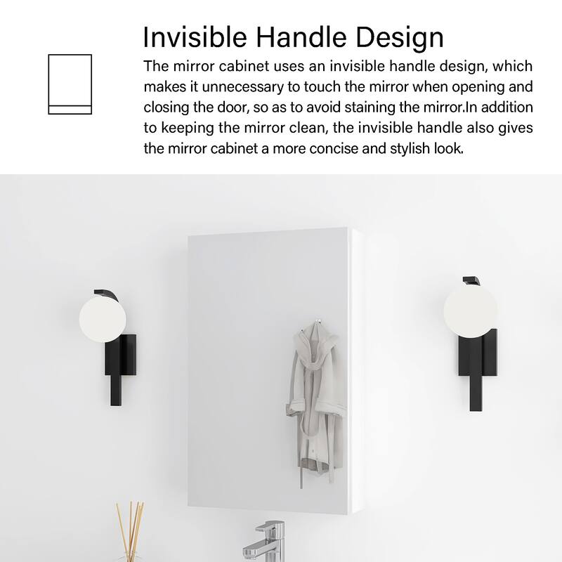 Rectangular Aluminum Medicine Cabinet with Mirror