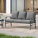preview thumbnail 21 of 31, Outdoor Patio Metal 74" W Sofa/ 50" W Loveseat with Cushions
