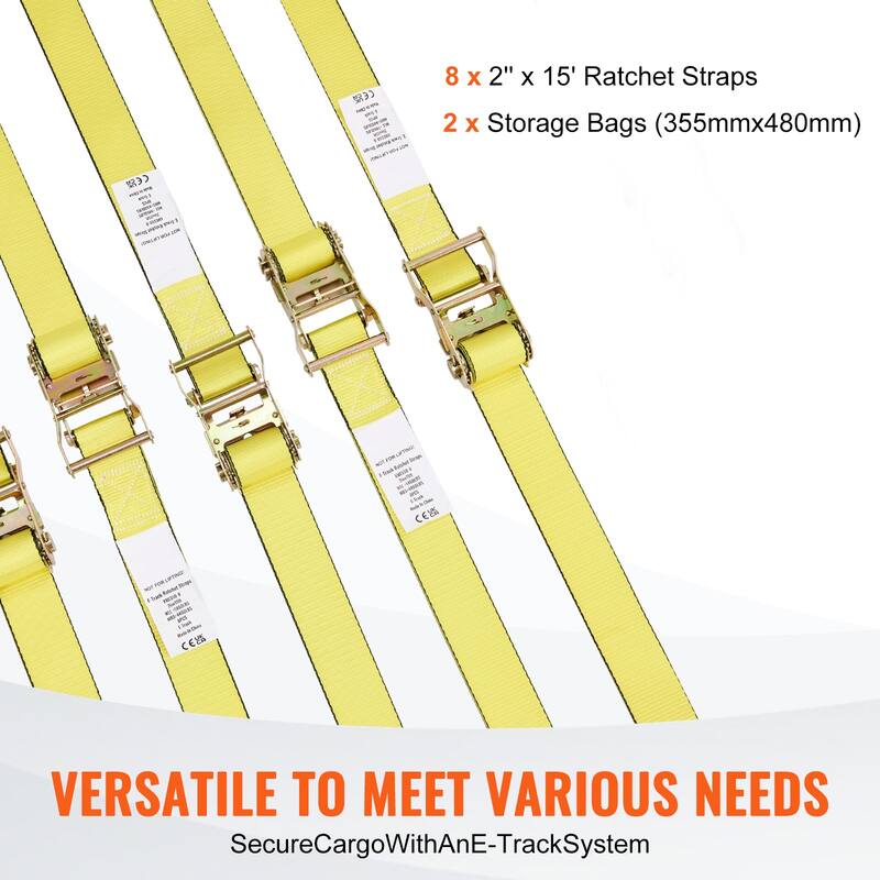Ratchet Tie Down Straps for Moving Securing Cargo, Appliances, Motorcycle