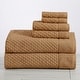 preview thumbnail 36 of 197, Linery & Co. Cotton Diamond Waffle Texture Bath Towels 6 Piece Set W/ Bath Sheets - Mocha