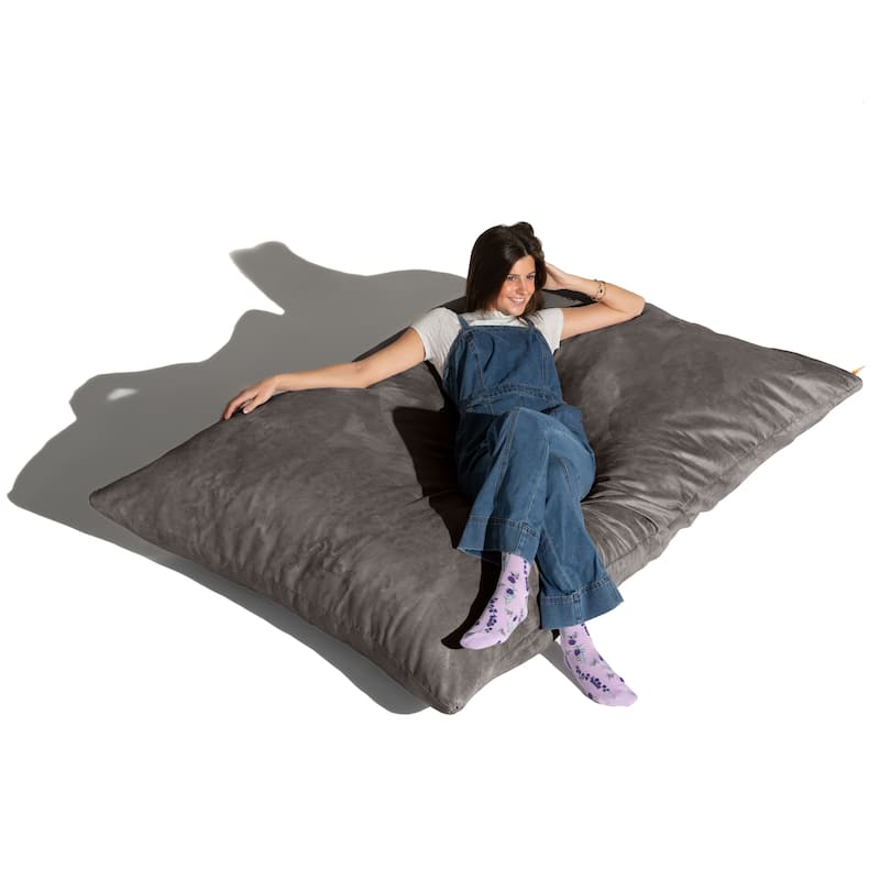 Jaxx 5.5' Huge Bean Bag Floor Pillow and Lounger for Adults - Microsuede - Charcoal