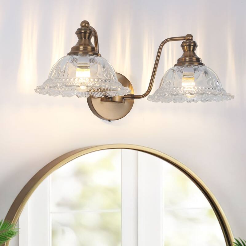 Modern Vanity Light with Crystal Glass Shade