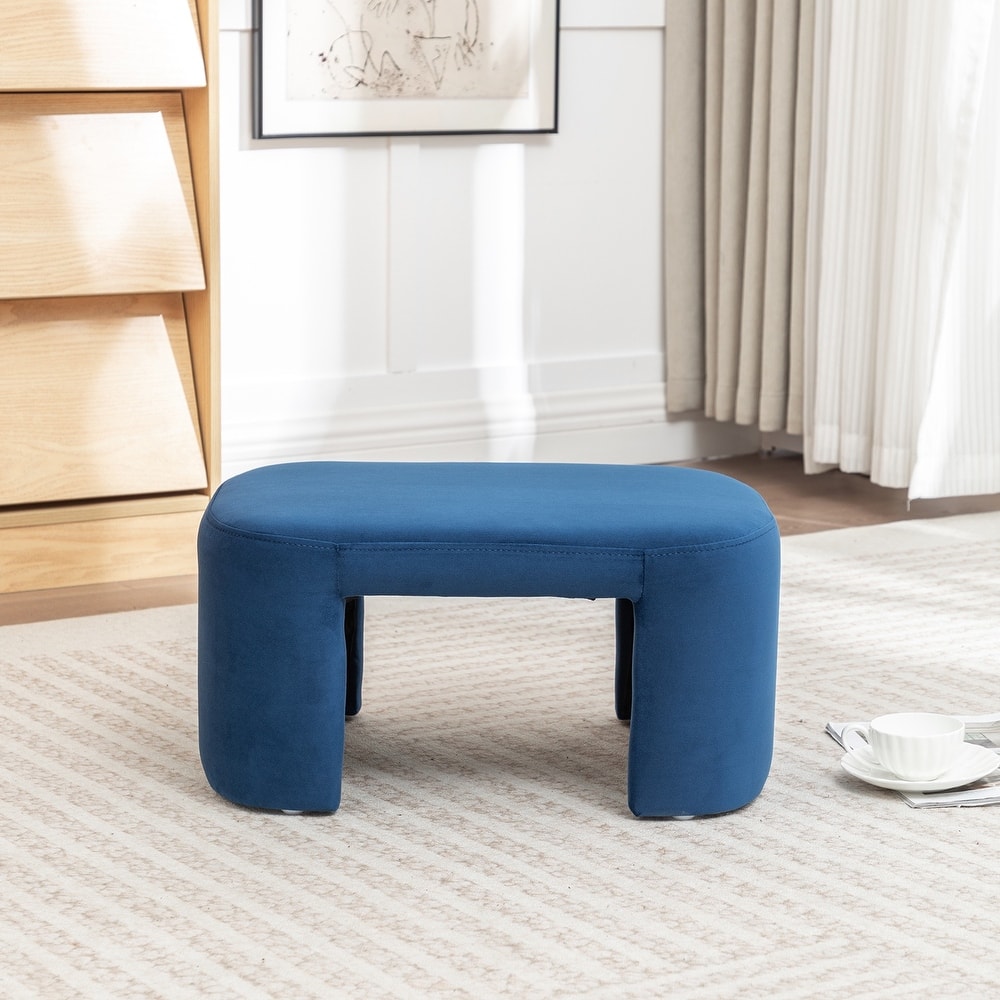 SEYNAR Modern Velvet Rectangle Accent Ottoman
