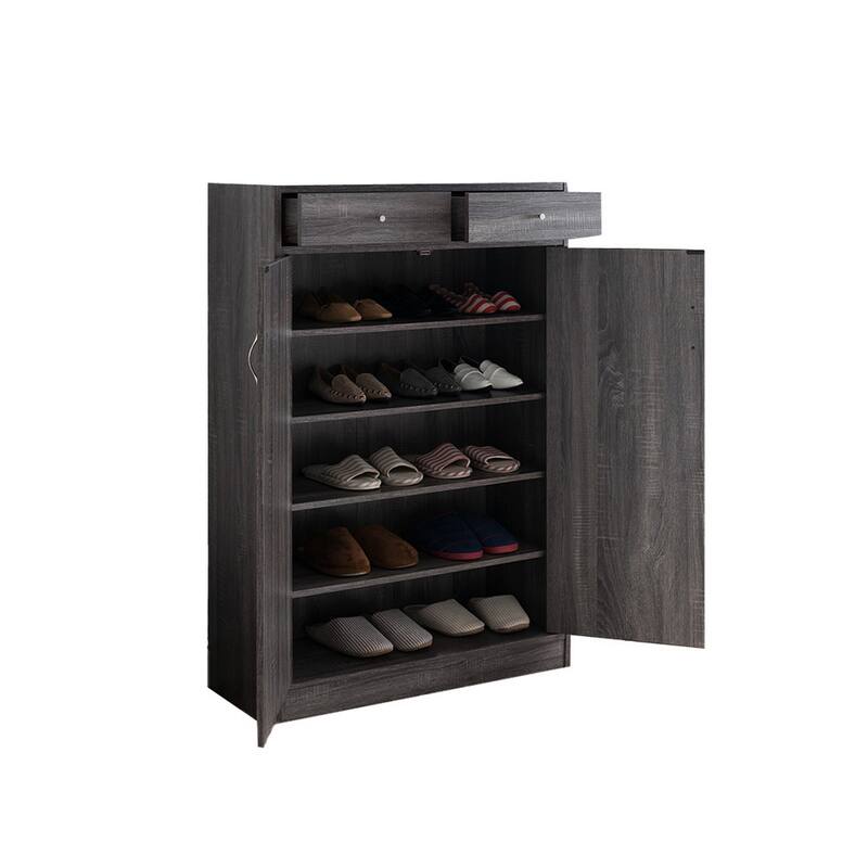 Shoe Cabinet With Spacious Storages, Gray