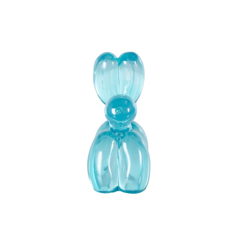 Resin Dog Tinted Balloon Sculpture - Light Blue, Green or Pink - Roche River Decor