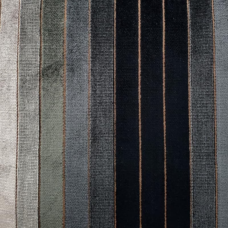 Carbon Stripes Textured Velvet Throw Pillow