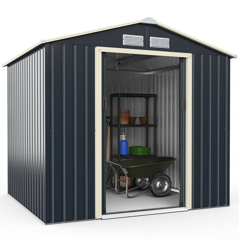 Gymax Outdoor Tool Storage Shed Large Utility Storage House w/ Sliding