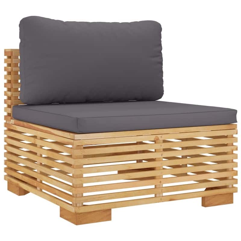 vidaXL 3 Piece Patio Lounge Set with Cushions Solid Wood Teak - 27.4" x 27.4" x 23.6"