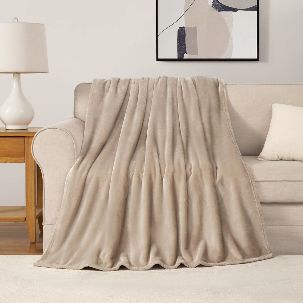 The Sheet Lab Solid Plush Throw Blankets
