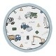 preview thumbnail 1 of 2, Construction Truck Collection Boy Baby Tummy Time Playmat - Grey Yellow Black Blue and Green Transportation