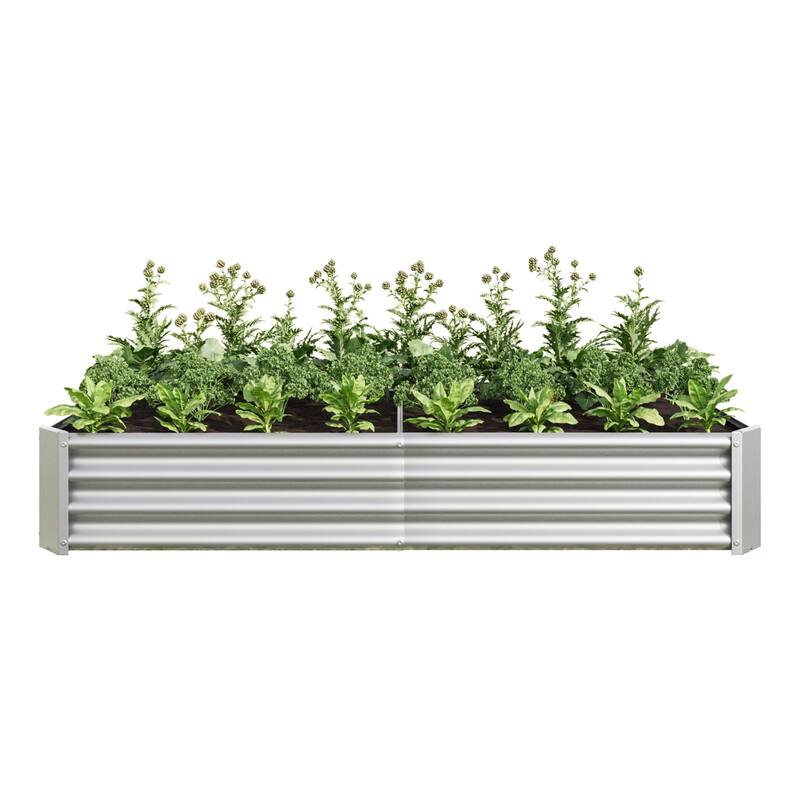 Large Galvanized Metal Raised Garden Bed Open Bottom Rust-Resistant