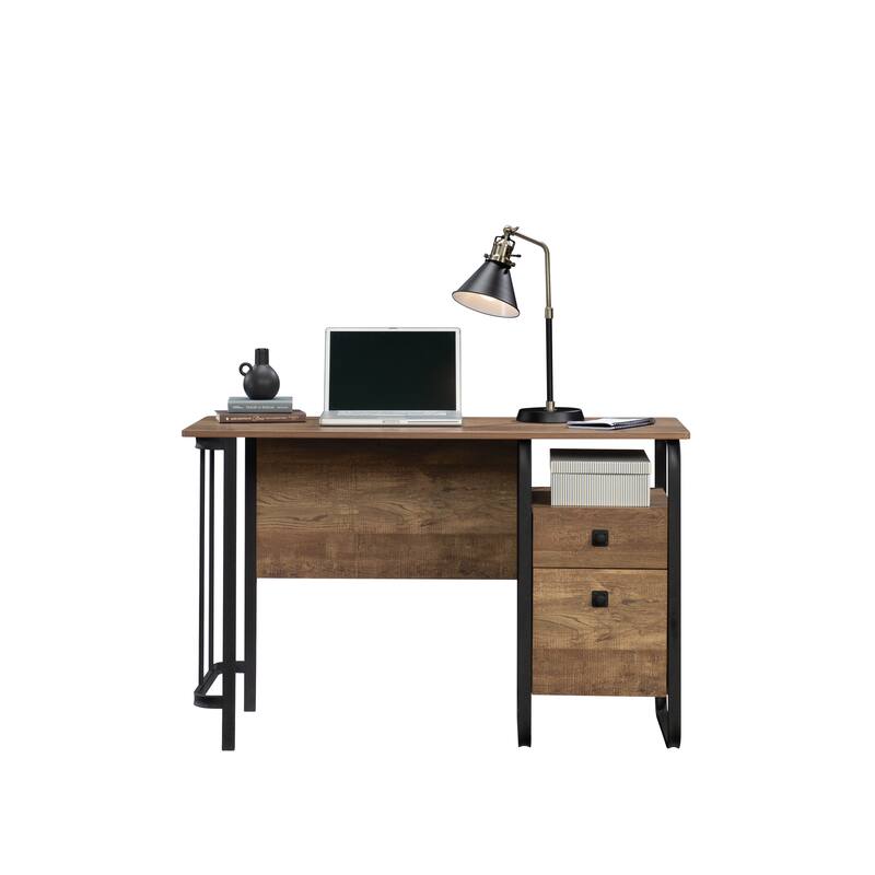Wood Desk with Organized Storage, Oak