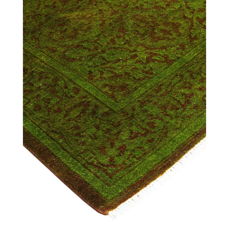 Overton Hand Knotted Wool Vintage Inspired Modern Contemporary Overdyed Gold Runner Rug - 2' 6" x 11' 8"