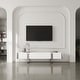 preview thumbnail 2 of 59, 79 inch Wood TV Stand Partial Assembly Entertainment Center Modern Media Console with Drawers and Storage Cabinets White and Silver