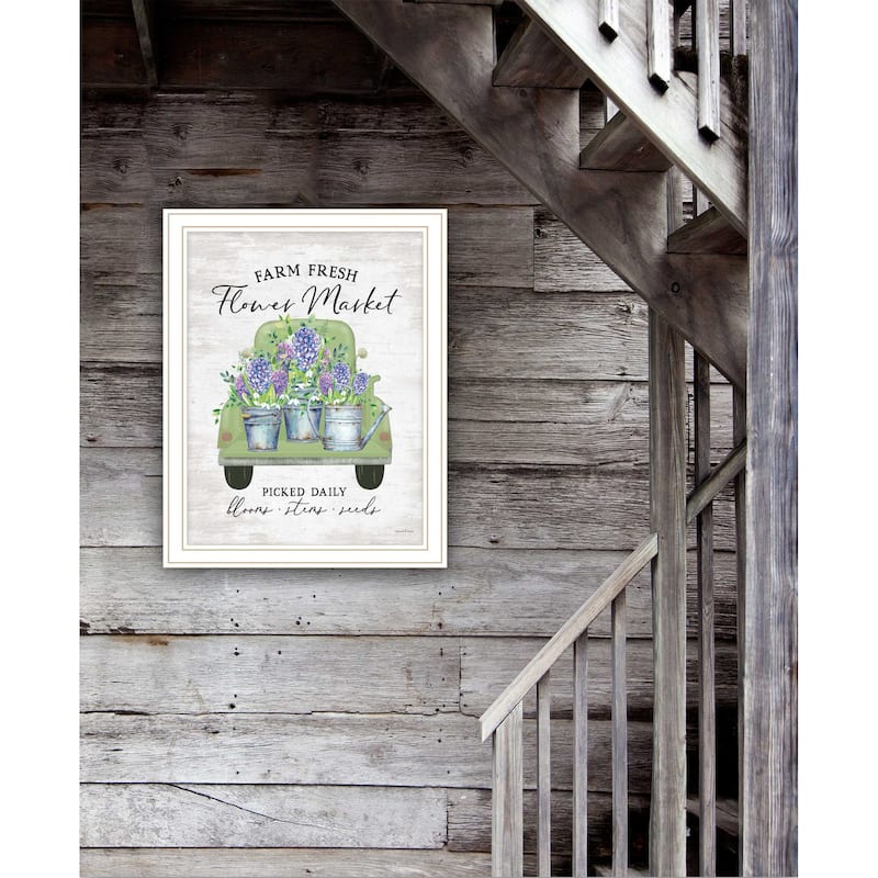 TrendyDecor4U Contemporary "Flower Market - Hyacinths" Framed Print Wall Art