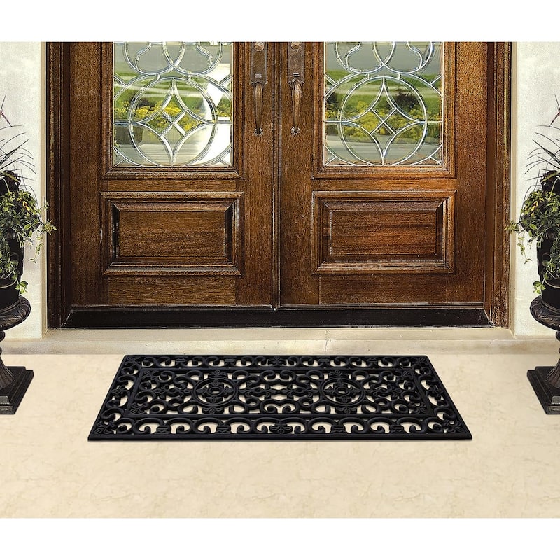 A1HC 100% Rubber Beautifully Hand Finished Elegant Large Doormat for Indoor Outdoor Use
