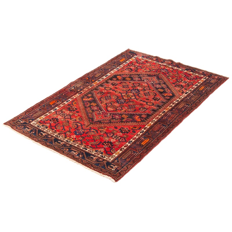 ECARPETGALLERY Hand-knotted Andelz Red Wool Rug - 4'3 x 6'7