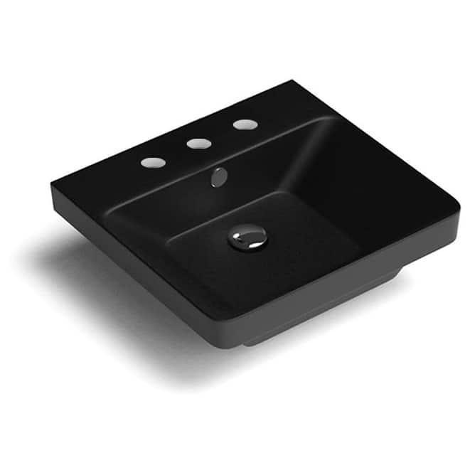 WS Bath Collections Luxury 50.03 Luxury 19-11/16" Rectangular Ceramic - Matte Black