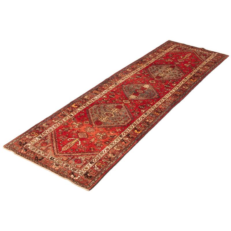 ECARPETGALLERY Hand-knotted Anadol Red Wool Rug - 3'5 x 10'1
