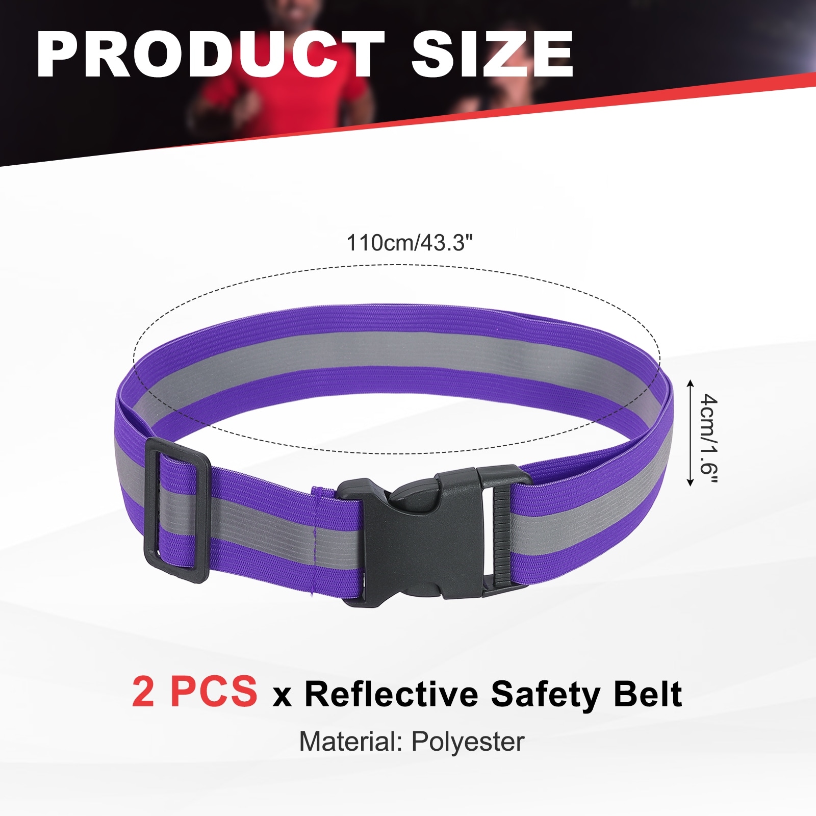 Reflective Safety Belt, Adjustable High Visibility Glow Belt Outdoor Running Gear Accessories