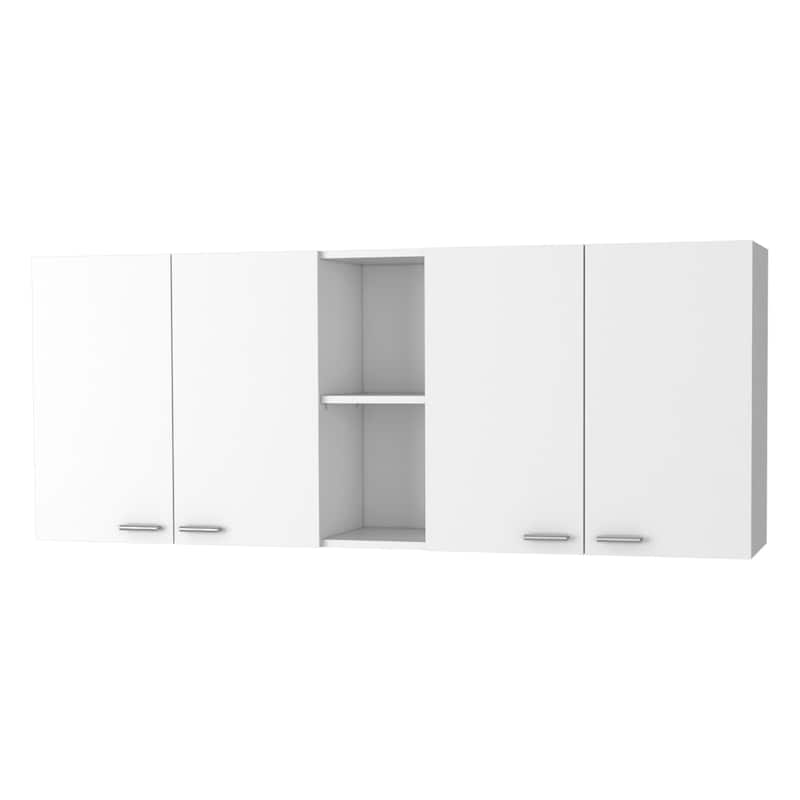FM Furniture Winslow 150" Wall Cabinet, Four Doors