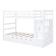 preview thumbnail 4 of 16, Twin Over Twin Wood Bunk Bed with Trundle and Staircase, White