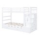 preview thumbnail 33 of 37, Twin Over Twin Wooden Bunk Bed with Trundle, Staircase & Drawers