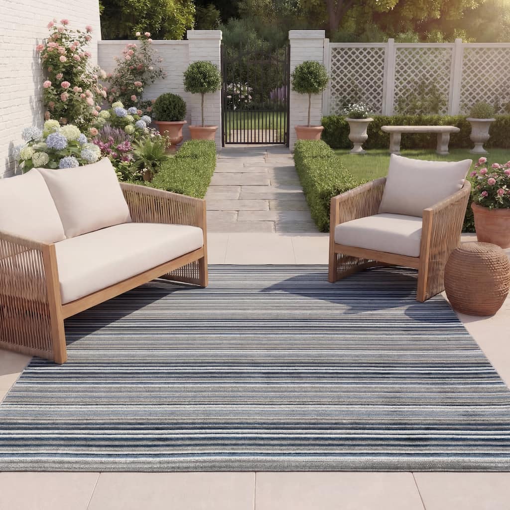 SAFAVIEH Cabana Gafia Indoor/ Outdoor Waterproof Patio Stripe Rug