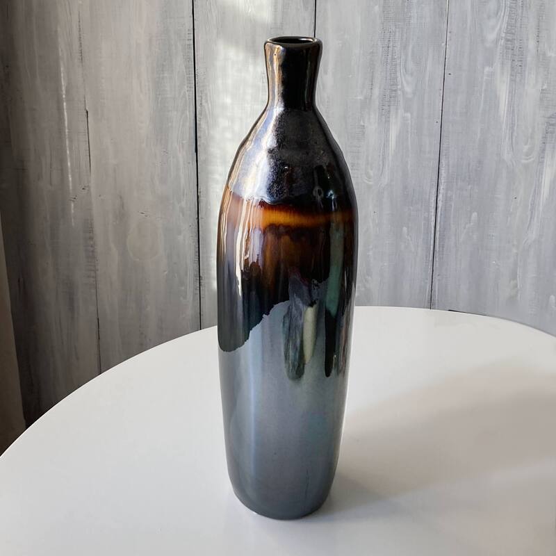 Euro Ceramica Patina 20.5" Stoneware Bottle Vase