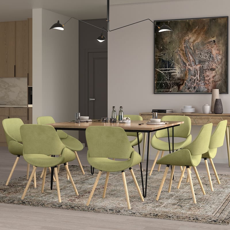 WYNDENHALL Malone Mid Century Modern Bentwood Dining Chair - 22.4" D x 20.9" W x 30.9"H - Acid Green