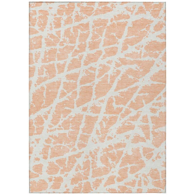 Rave Modern Art-Inspired Weather Resistant Blended Style Outdoor Rug