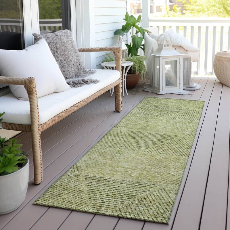 Machine Washable Indoor/ Outdoor Chantille Contemporary Prism Rug