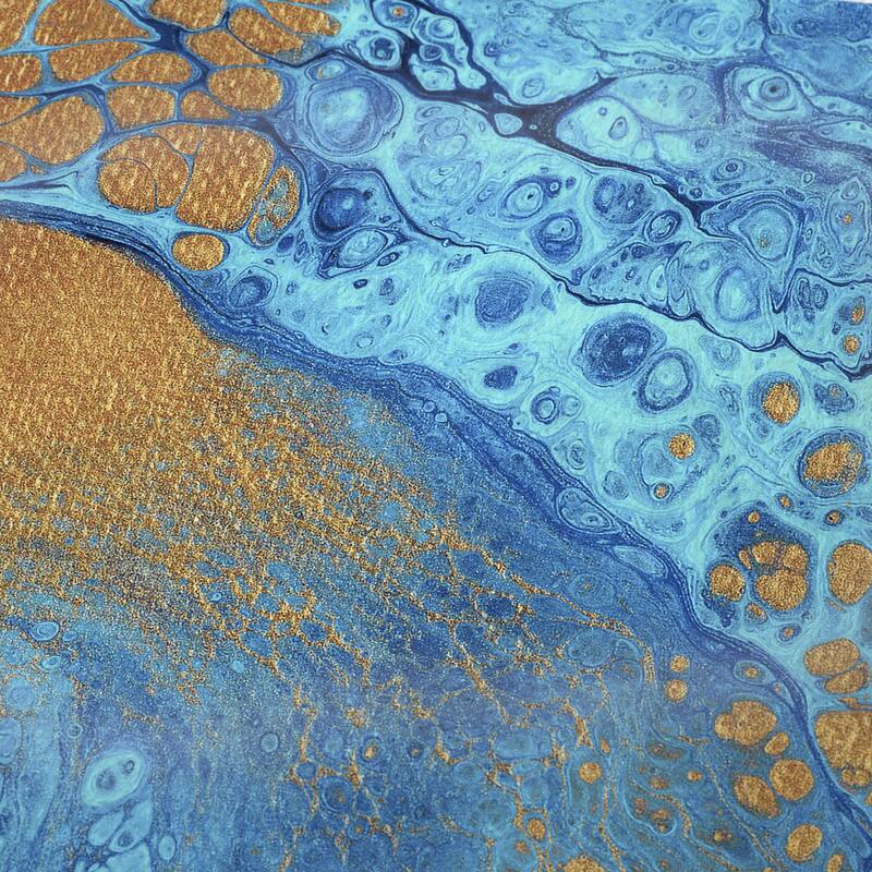 HomeRoots 50" X 70" Cobalt And Copper Abstract Microfiber Plush Throw Blanket